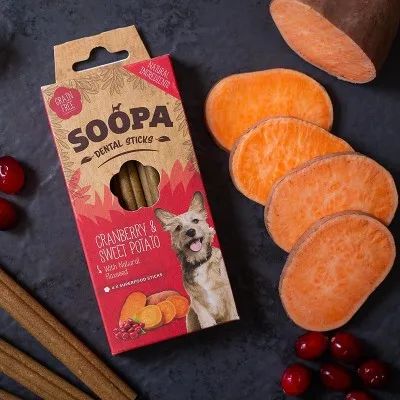 Soopa Dentals BRUSNICA in SLADKI KROMPIR